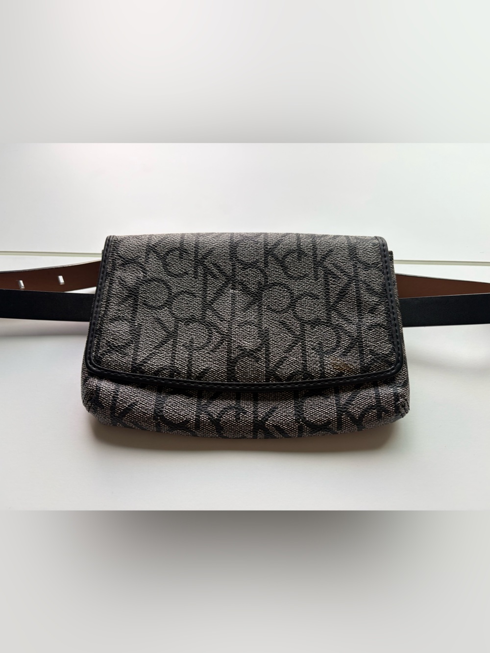 Calvin Klein Belt Bag Black and Gray Monogram